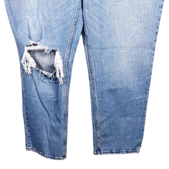 ABERCROMBIE & FITCH The 90’s Straight Ultra High Rise Distressed Jeans Size 20 - Picture 9 of 9